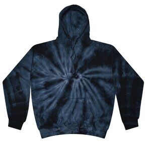 Navy Tie Dye Crystal Hoodie Sweats 9xl Long Sleeve Pockets Cotton Colortone
